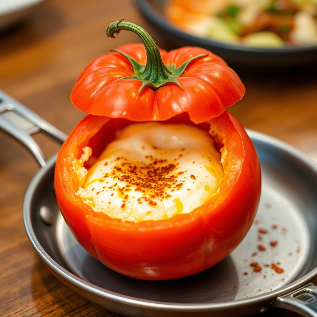 Korean-Style Grilled Tomato and Egg Boat