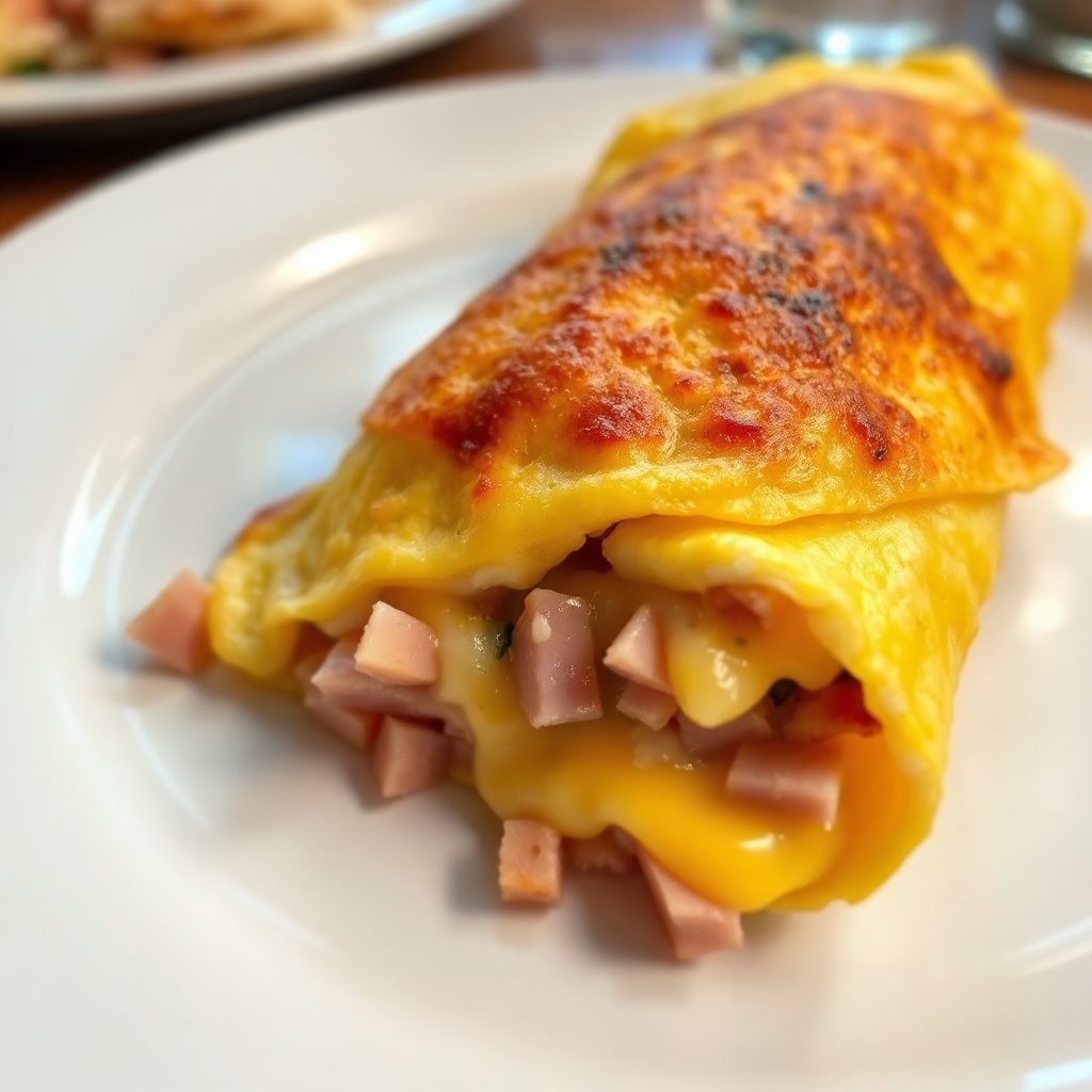 チーズたっぷりハムと玉ねぎのオムレツ